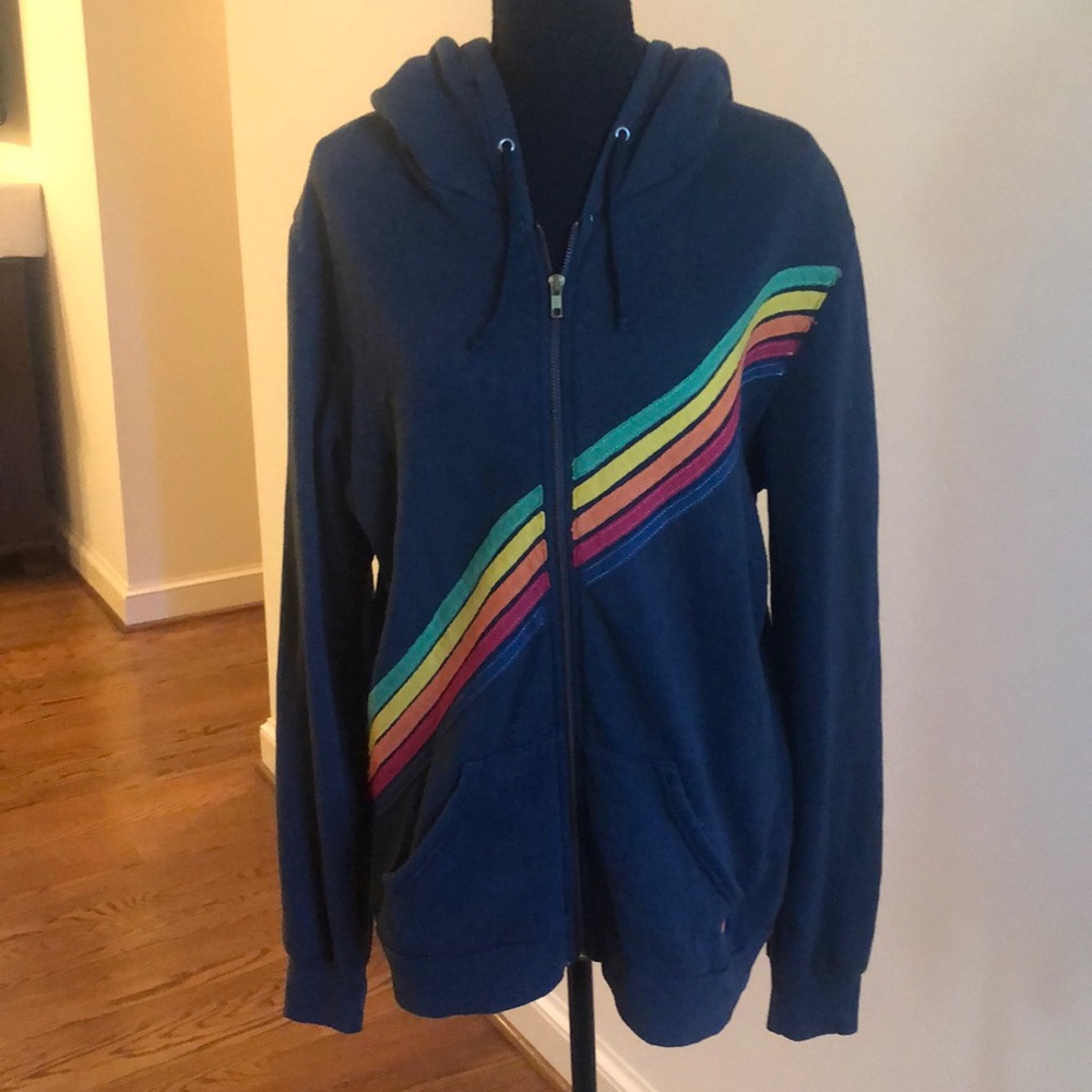 Aviator Nation zip front hoodie, size L